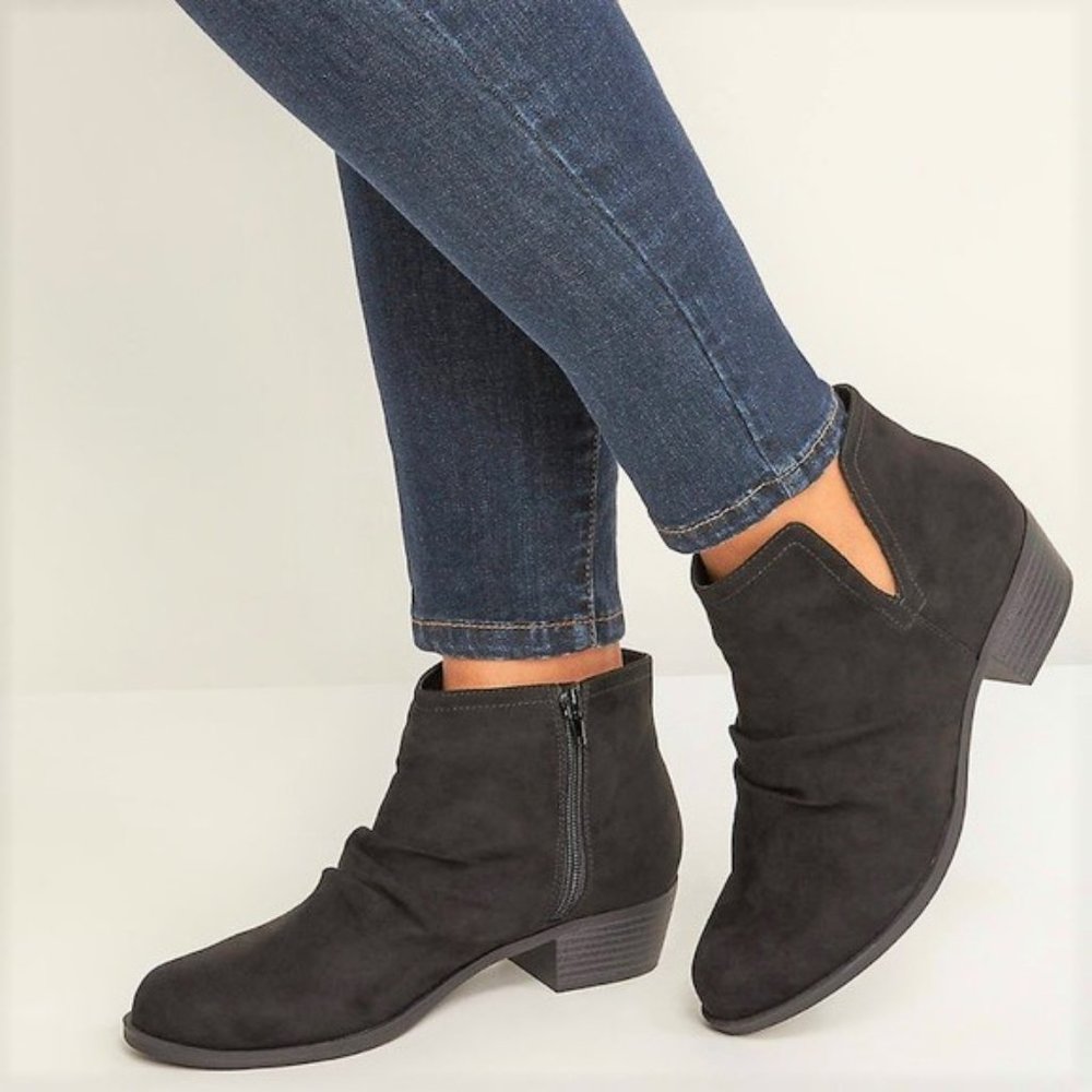 Lane Bryant - Faux Suede Scrunch Bootie Size 8W